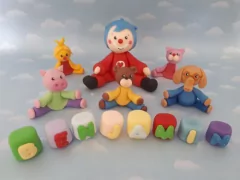 Payaso Plim Plim 10 Souvenirs Porcelana Fría - Nubecitas