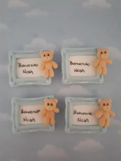 Souvenirs 10 Iman Bautismo Nacimiento Porcelana Fria - Nubecitas