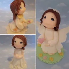 Adorno Torta bautismo Comunion Souvenirs Porcelana Fría