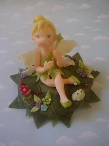 Adorno Torta Tinkerbell Hadas Porcelana Fria