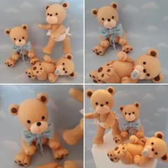 Adorno Torta animales pajaritos Baby Shower Bautismo Primer Año Porcelana Fría