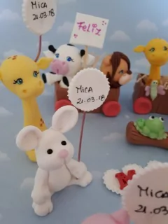 Adorno Torta Tren Animalitos con letras y tronquitos en internet