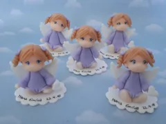 Souvenirs 10 Angelitos bautismo - Nubecitas