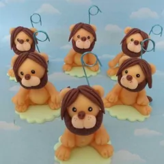 Souvenirs 10 Animales Leon Elefante Ositos Porcelana Fria - tienda online