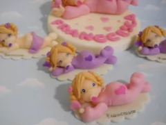 Imagen de Combo 10 souvenirs Angelitos + Adorno Torta Bautismo