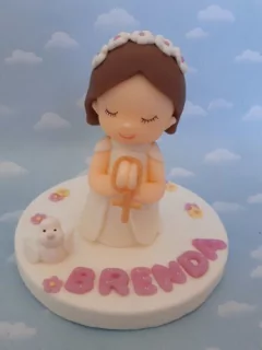 Adorno Torta bautismo Comunion Souvenirs Porcelana Fría - comprar online