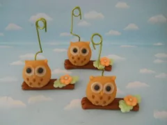 Souvenirs 10 Búhos Lechuza Porcelana Fria Imán Portamensaje - Nubecitas