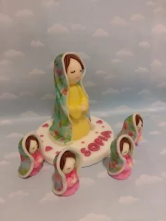 Souvenirs 20 Angelitas Nena Comunion Porcelana Fria - Nubecitas