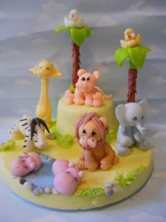 Adorno Torta Animalitos Selva Porcelana Fria en internet