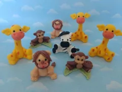 Souvenirs 10 Animales Leon Elefante Ositos Porcelana Fria en internet