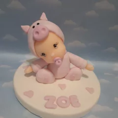Adorno Torta animales pajaritos Baby Shower Bautismo Primer Año Porcelana Fría - Nubecitas