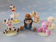 Adorno de torta animales de granja - Nubecitas