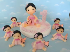 Souvenirs 10 nenas primer añito y Adorno de torta - tienda online