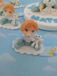 Souvenirs 20 souvenir + Adorno de torta Bebes angelitos bautismo primer añito - comprar online