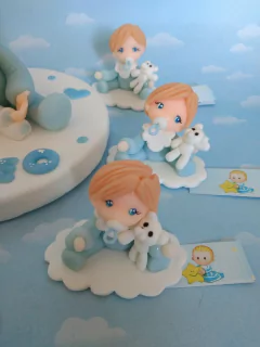 Souvenirs 20 souvenir + Adorno de torta Bebes angelitos bautismo primer añito en internet