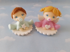 Combo 10 Souvenirs bebes angelitos porcelana fría - comprar online