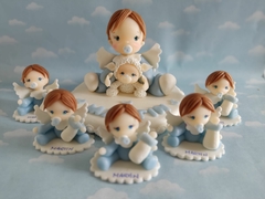 Combo 10 Souvenirs bebes angelitos porcelana fría - Nubecitas