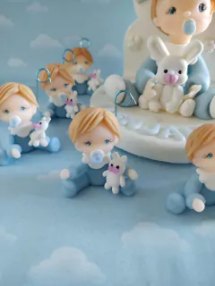 Souvenirs 20 souvenir + Adorno de torta Bebes angelitos bautismo primer añito - comprar online