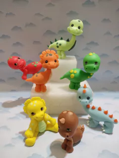 Adorno de torta 3 dinosaurios - comprar online