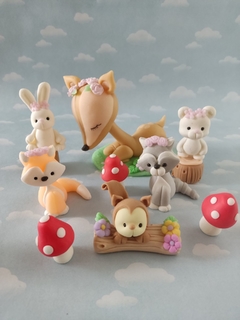 Adorno Torta animales bosque nórdicos - Nubecitas