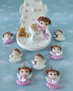 Souvenirs 10 imán angelitas bautismo