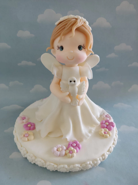 Adorno Torta bautismo Comunion Souvenirs Porcelana Fría