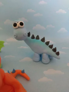 Adorno de torta 3 dinosaurios