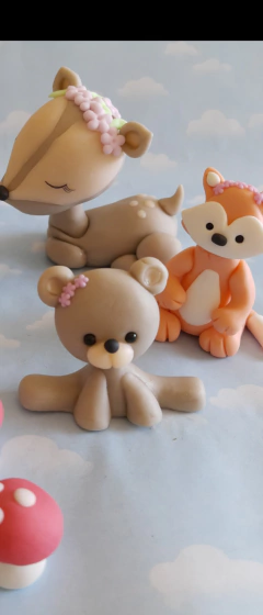 Souvenirs 10 Animales Leon Elefante Ositos Porcelana Fria - tienda online