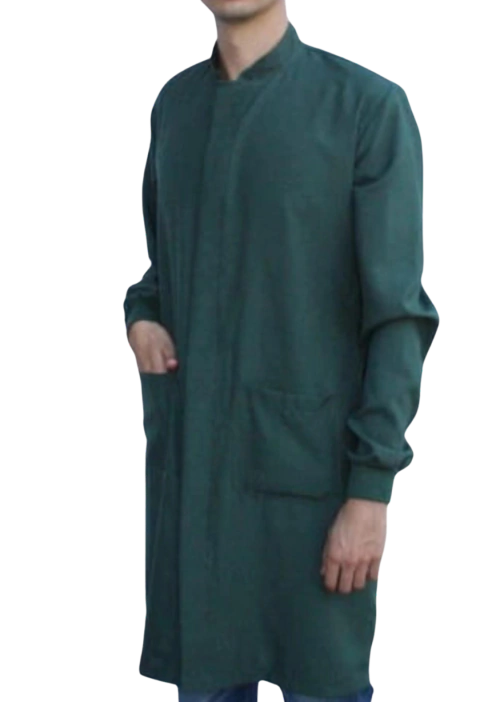 Jaleco masculino verde escuro, tecido OXFORD