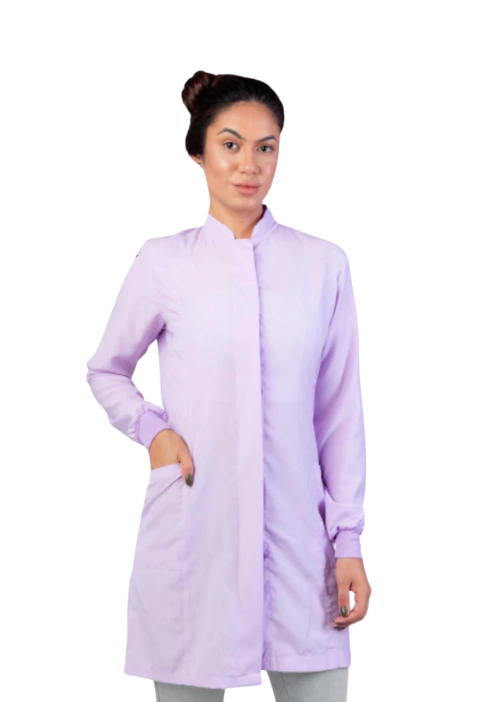 Jaleco feminino lilás - tecido MICROFIBRA - A partir de: - Via Blanco Jalecos - Jalecos para profissionais e estudantes da área da saúde