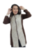 Jaleco feminino marrom com estampa - tecido GABARDINE COM ELASTANO
