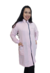 Jaleco feminino rosa claro com viés e zíper grafite - tecido GABARDINE