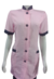Jaleco feminino rosa com detalhes marinho manga curta - tecido OXFORD