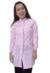 Jaleco feminino tecido rosa claro com floral rosa - tecido OXFORD - comprar online