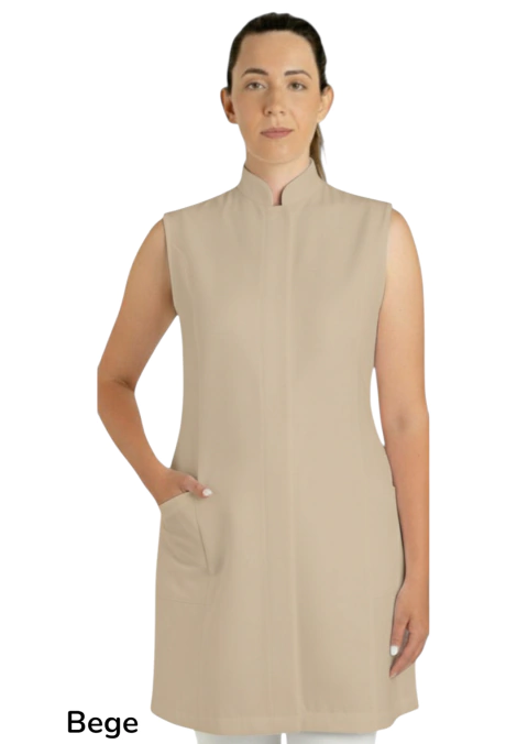 Jaleco feminino sem mangas - Tecido microfibra - várias cores - comprar online