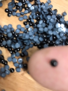 Meia Perolas preta 3mm