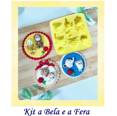 AGL 079 - MOLDE DE SILICONE - KIT BELA E A FERA