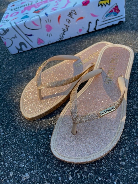 Chinelo Glitter Dourado