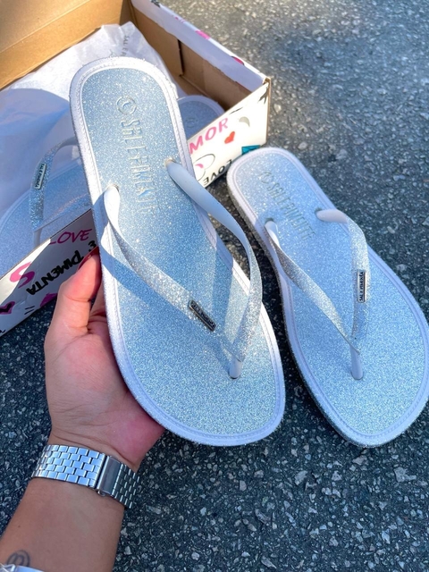 Chinelo Glitter Prata