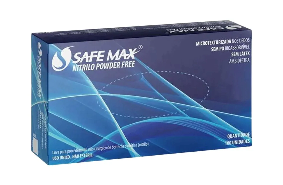 Luva de Procedimento Safemax de Nitrilo Sem Talco