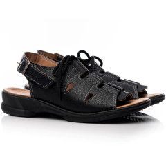 Sandalia con cordones - Negro # 680 en internet