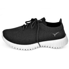 Zapatilla tejida con cordones Negro #2411 - comprar online