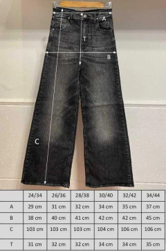 Jean WIDE LEG MID GREY Eccomi Cua - TIENDA BELLA CIAO