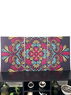Cuadro Triptico 120 x 60cm - Mandala Fantasia (stock)
