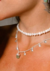 Choker Medalha com pedra natural - Luneta Acessórios