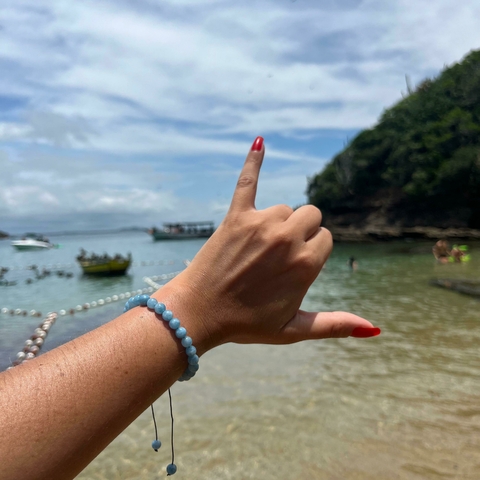 Pulseira Ajustável Pedra Angelita