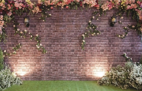 Fundo fotográfico parede floral