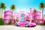 Fundo Fotográfico Casa Da Barbie Com Carro-2023708
