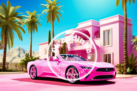 Fundo Fotográfico Casa Da Barbie Com Carro-2023709