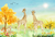 Fundo fotográfico GIRAFAS WATERCOLOR - 202001